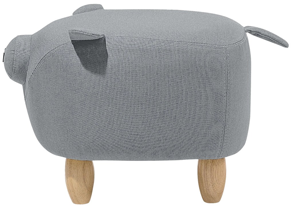 Pouf in tessuto grigio chiaro PIGGY Beliani