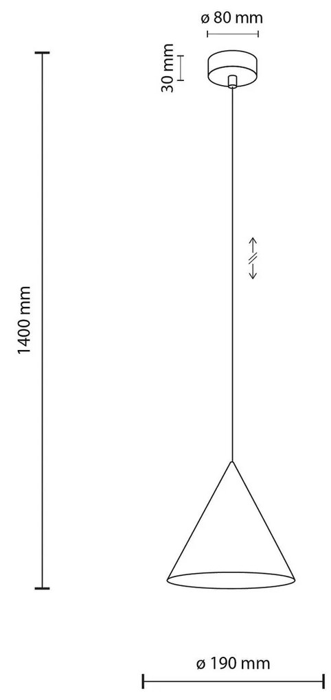 TK Lighting Lampada a sospensione Cono, bianco, Ø 19 cm, acciaio, 1 luce