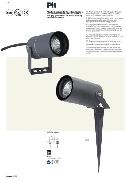 Redo 90183 - Lampada da esterno PIT 1xGU10/35W/230V IP65