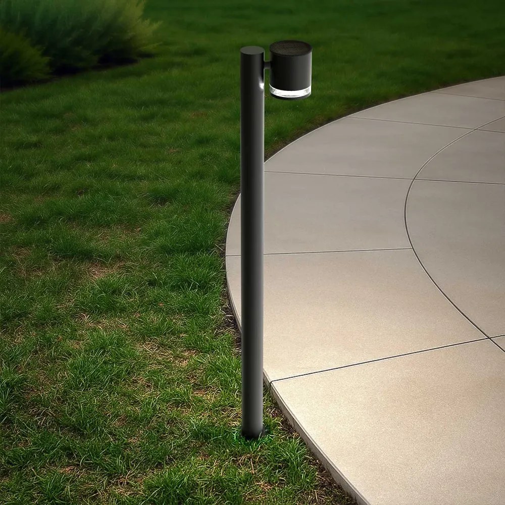 Paletto da Giardino Solare Nero da 100cm, IP54 in Alluminio Colore Bianco Naturale 4.000K