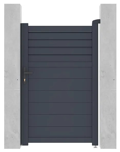 Cancello a battente L103 x H166 cm in Alluminio con motivi Antracite - VIAZO