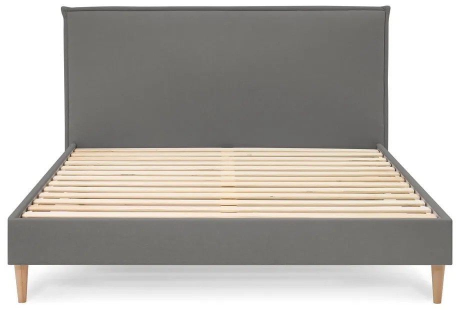 Letto matrimoniale imbottito antracite con griglia 180x200 cm Sary - Bobochic Paris