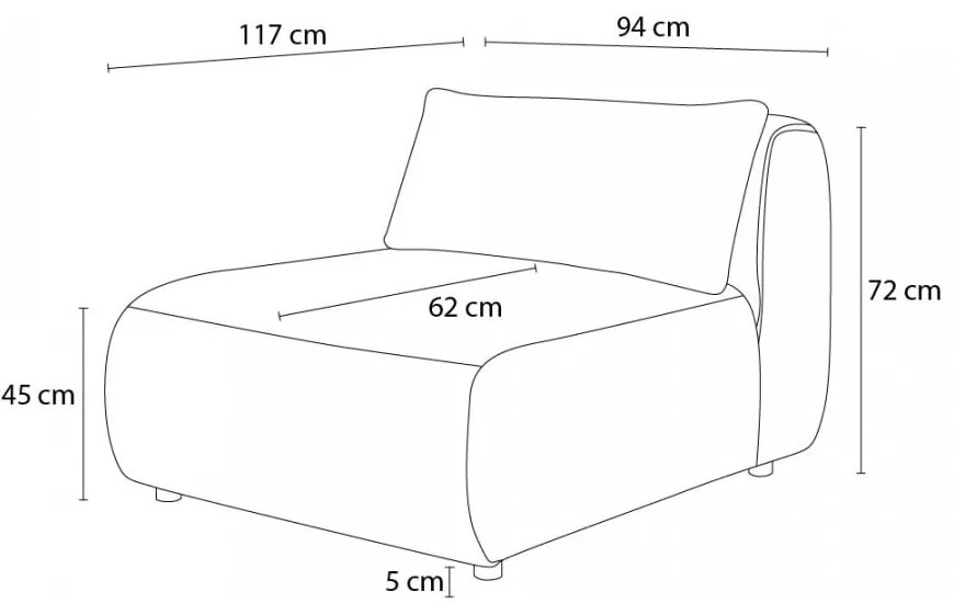 Modulo divano beige Jeanne - Bobochic Paris