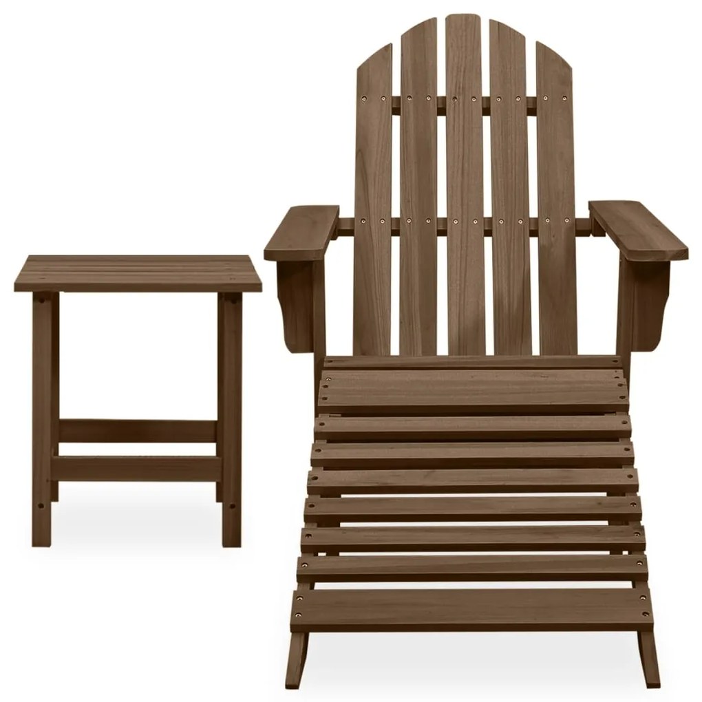 Sedia adirondack con ottomana e tavolo abete massello marrone