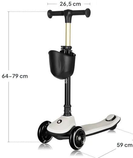 Lionelo - Monopattino per bambini MEY 3xAAA beige sabbia