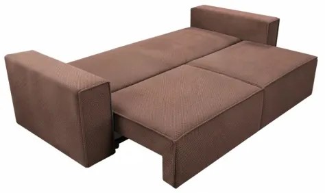 Divano letto 3 posti con contenitore RONDA rosso