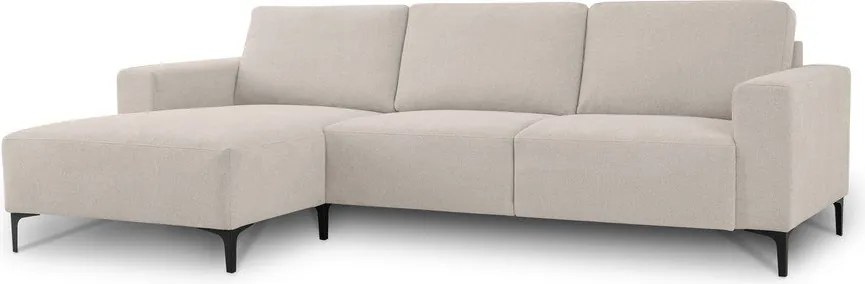 Divano angolare beige (con penisola a sinistra/con chaise lounge) con rivestimento in ciniglia Fabian – Scandic