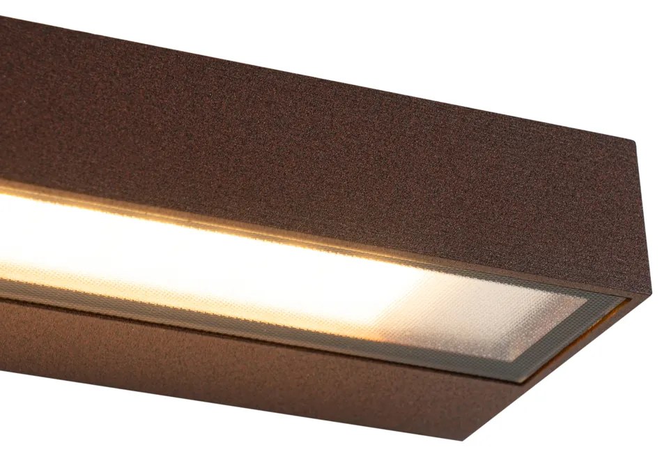 Lampada da parete moderna marrone ruggine con LED IP65 - Hannah