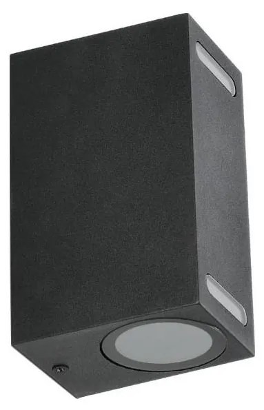 Applique da esterno QUERK 2xGU10/35W/230V IP54 15 cm nero