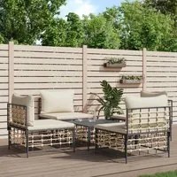 Set Divani da Giardino 5 pz con Cuscini Antracite in Polyrattancod mxl 76563