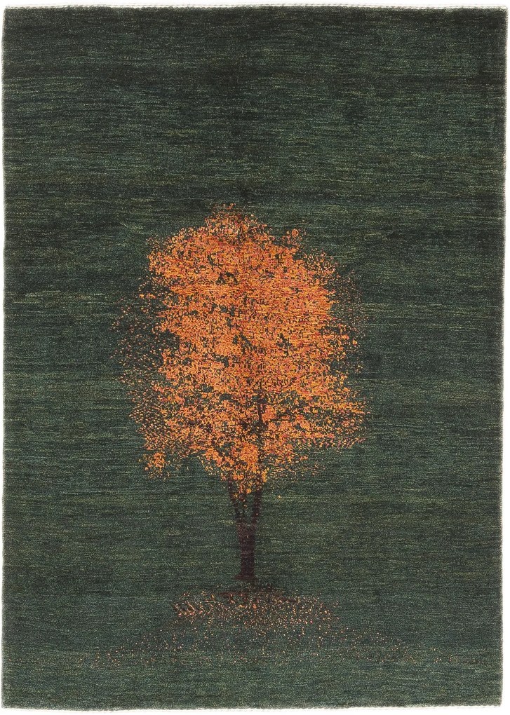 Loribaft Tappeto 130x180 Verde (Iran) Annodato A Mano