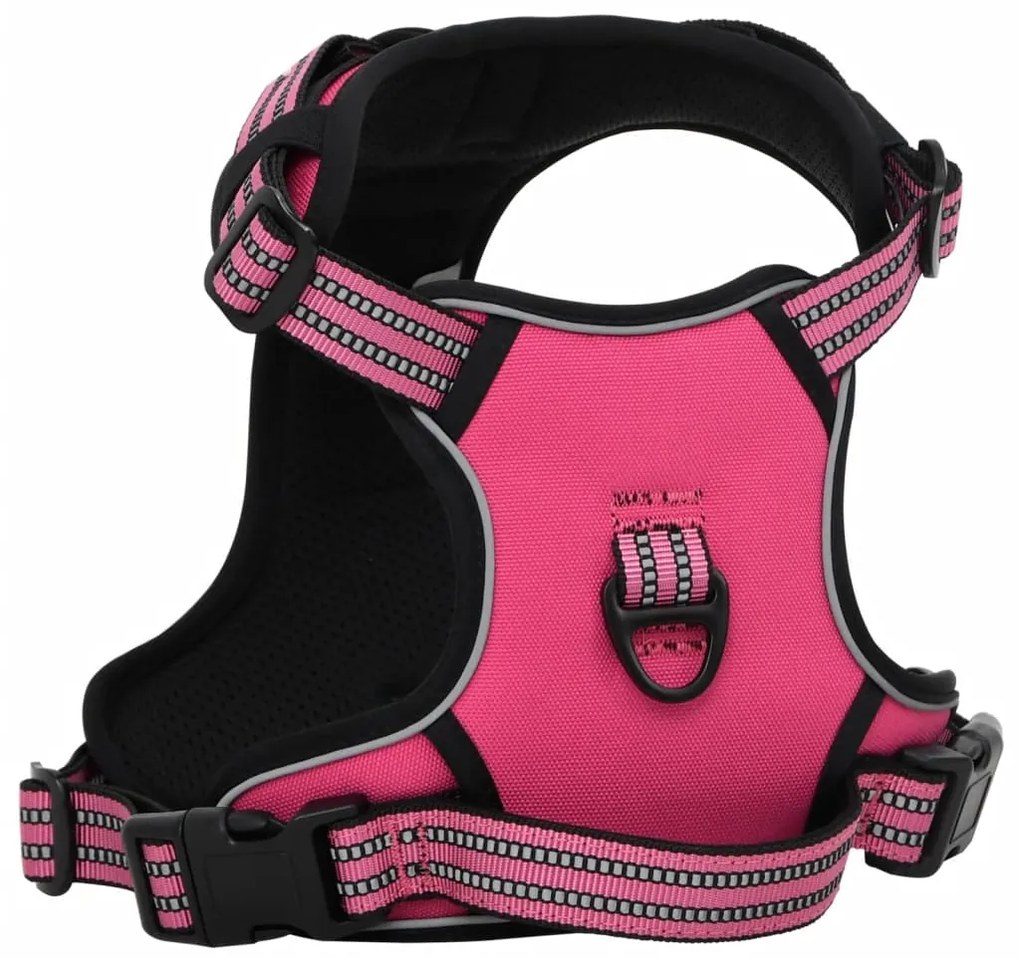 Pettorina per cani con strisce riflettenti regolabile rosa xl