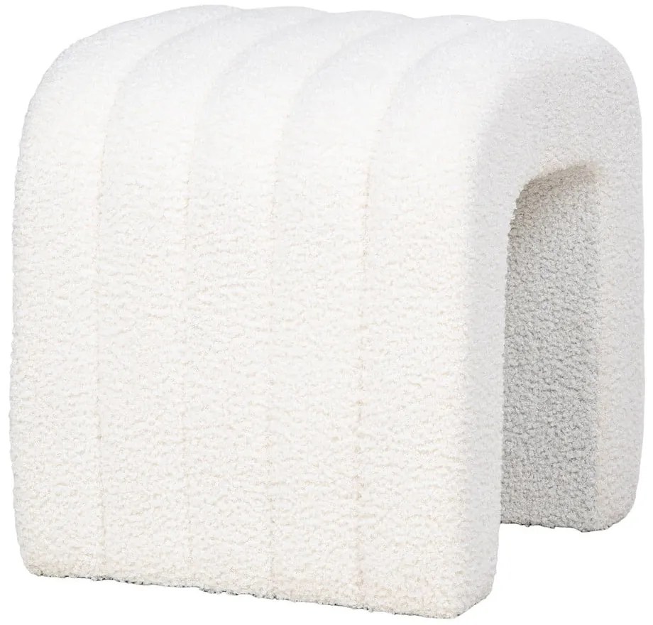 Sgabello bianco in tessuto bouclé Colma - House Nordic