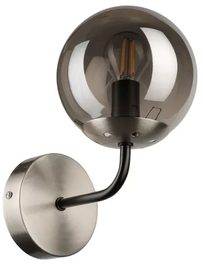 Brilagi - Lampada da parete MALIVA 1xE14/15W/230V cromo opaco/fumé