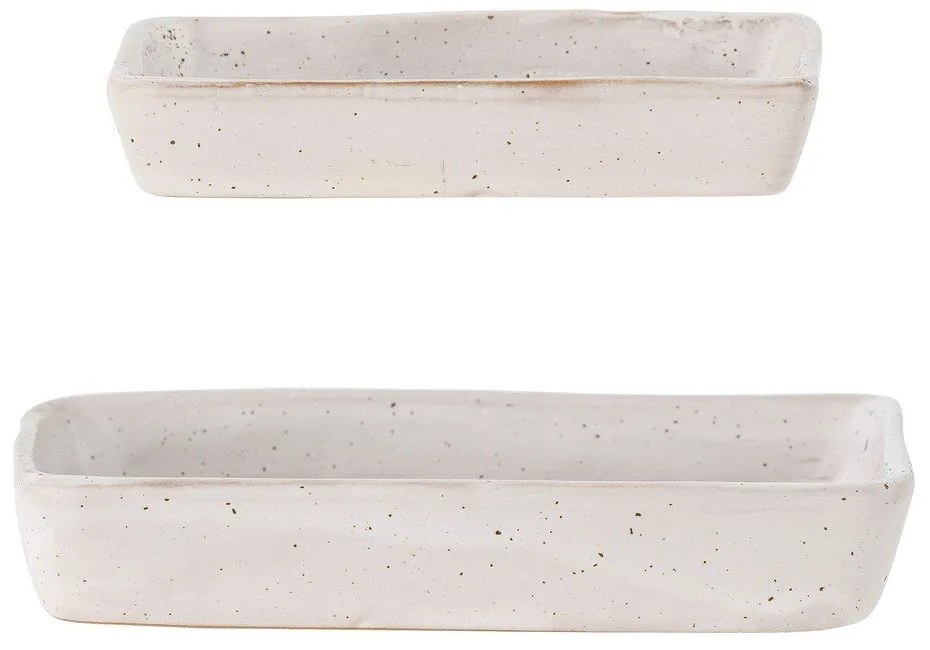 Set di 2 organizer da bagno in gres bianco e blu Aurora - Bloomingville