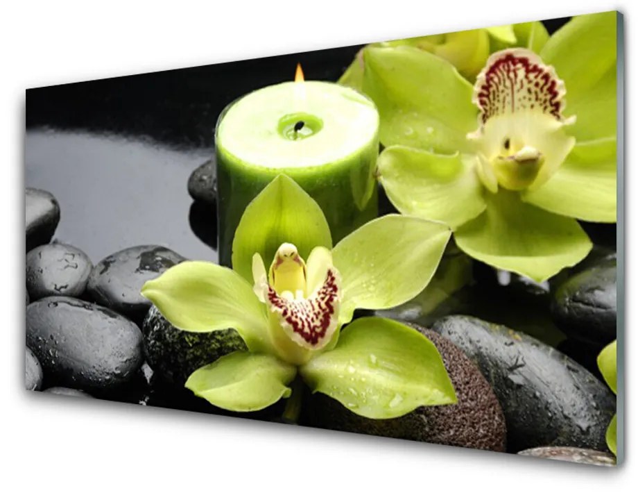 Quadro acrilico Fiori di orchidea 100x50 cm