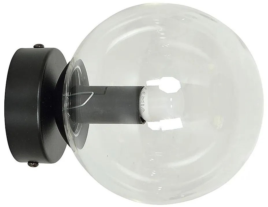 Applique ROSSI 1xE14/10W/230V nero/limpido