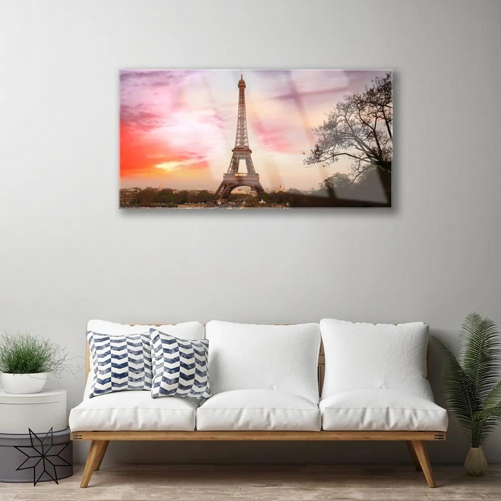 Quadro vetro Torre Eiffel Architettura 100x50 cm