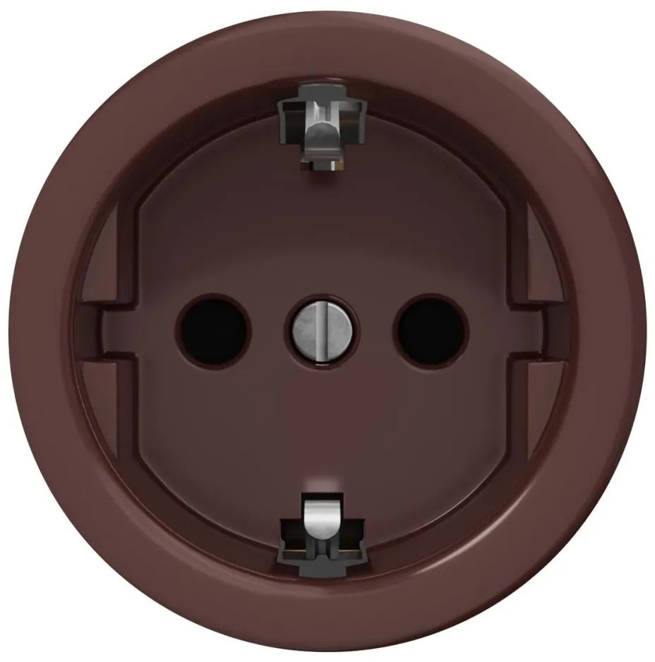 Kliklap - Presa domestica in stile retrò senza placca SCHUKO 230V/16A, marrone