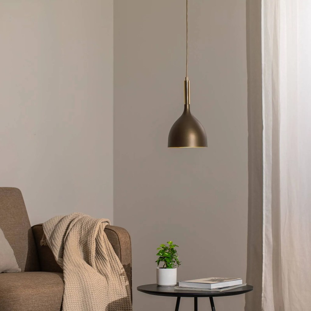 Luminex Lampada a sospensione Noak, a 1 luce, titanio/oro/oro, acciaio