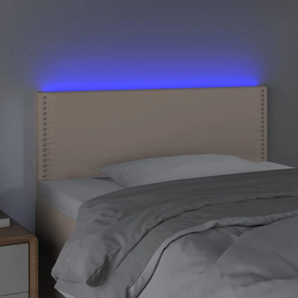 Testiera cappuccino a led 100x5x78/88 cm in similpelle