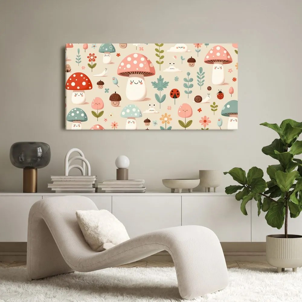 Quadro su tela – Favola del bosco con funghetti