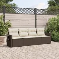 Set Divano da Giardino 4 pz con Cuscini Marrone in Polyrattancod mxl 90160