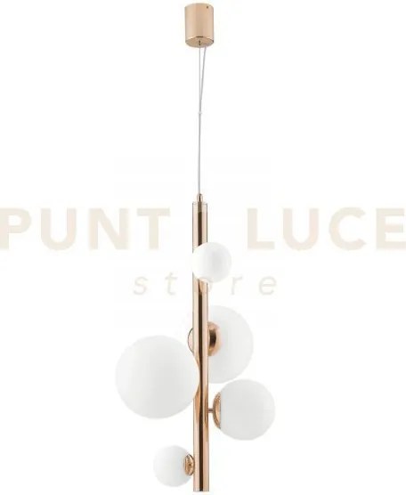 Lampadario a sospensione hera oro 5 luci attacco g9 45x180cm  in me...