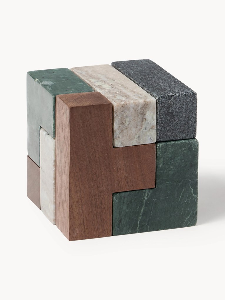 Oggetto decorativo in marmo e legno di noce Mauricio