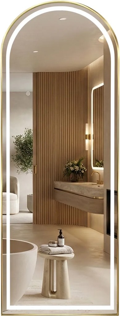 Specchio LED Orbit Oro Spazzolato – 60×170 cm