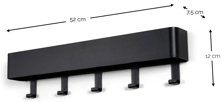 Attaccapanni da parete grigio tortora in metallo con scaffale 52 cm Dax Play – Spinder Design