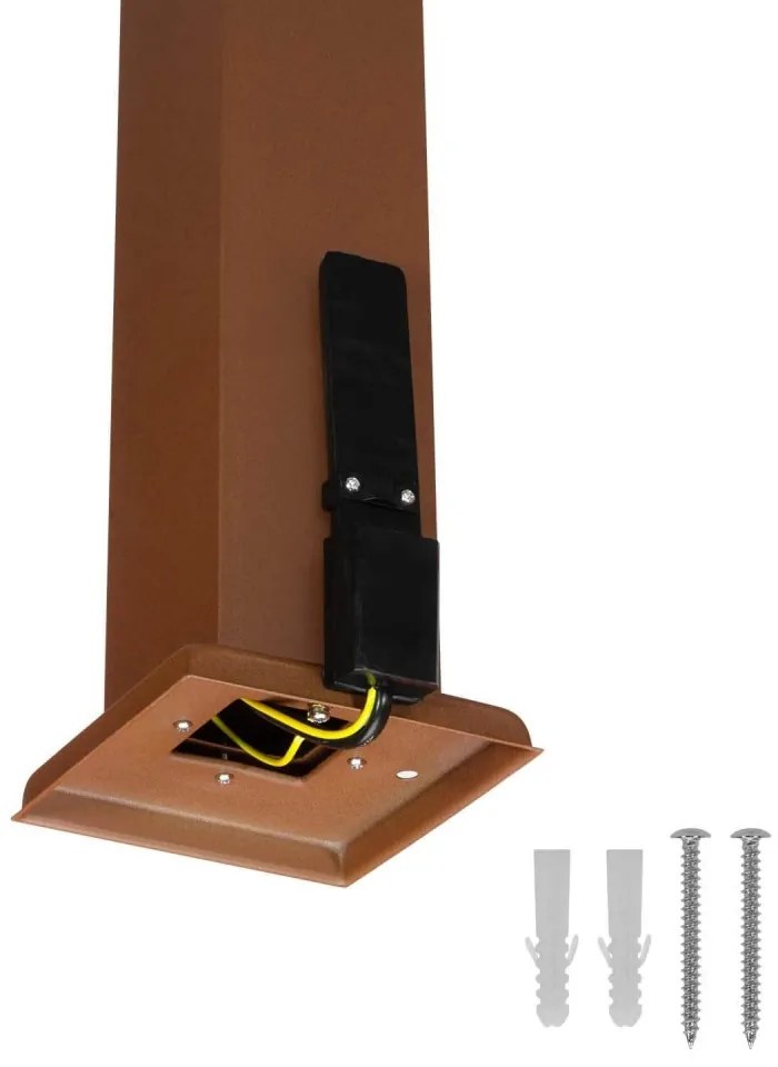 Paletto da Giardino 40cm, acciaio INOX, CORTEN, IK06, IP54, base E27 Colore Corten