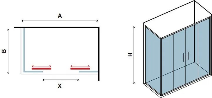 Box doccia 190x90 apertura con ante scorrevoli KF6000S - KAMALU