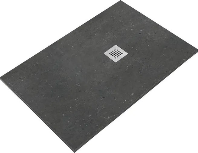 Piatto doccia SANYCCES in resina STRATO nero L 100 x L 180 x H 2.7 cm effetto pietra