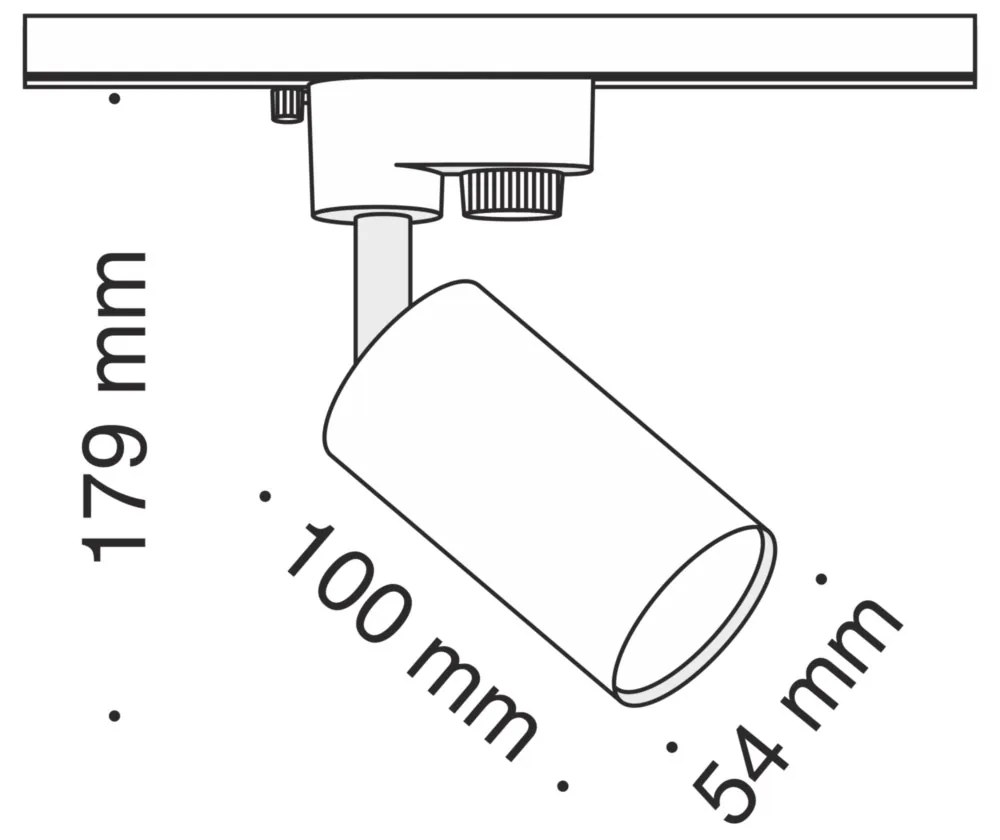 Faretto Per Binario Moderno Focus Mini Alluminio Bianco 1 Luce