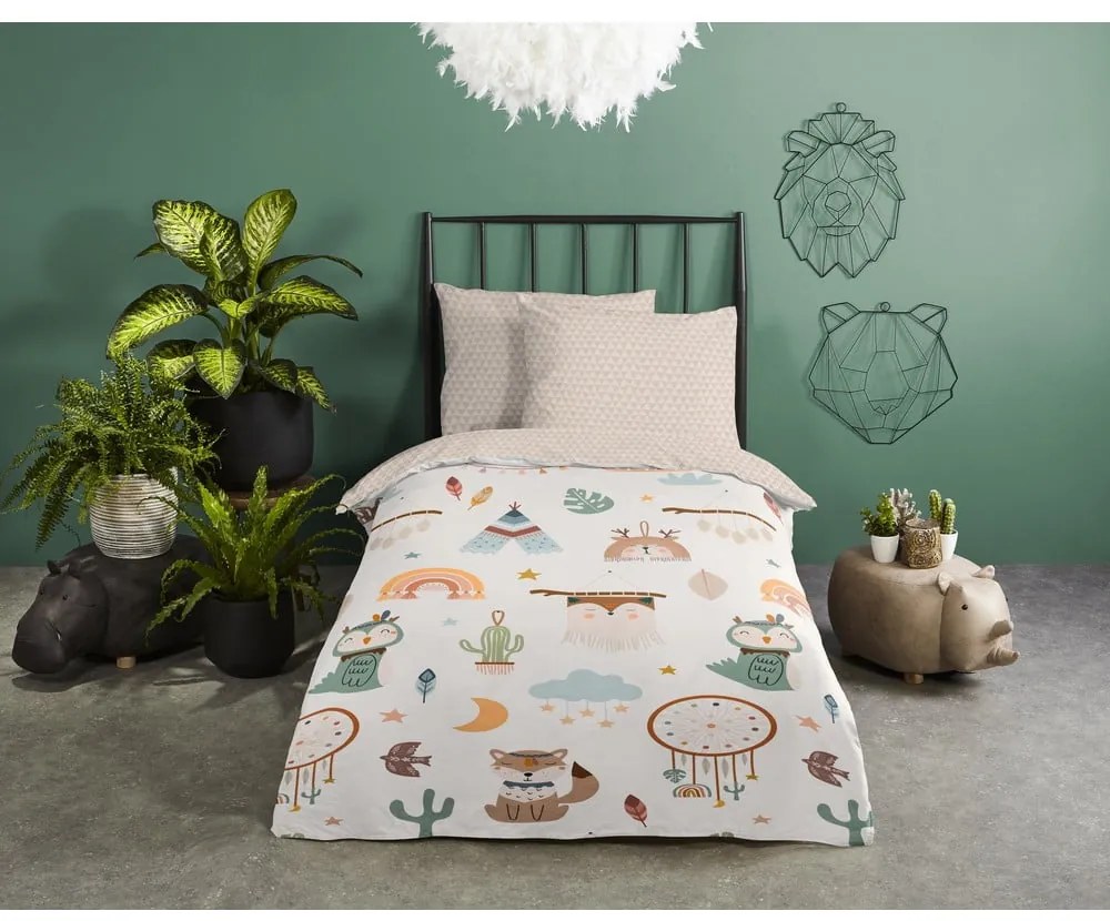 Set copripiumino e federa da bambini beige in cotone per culla 100x135 cm Remi – Good Morning