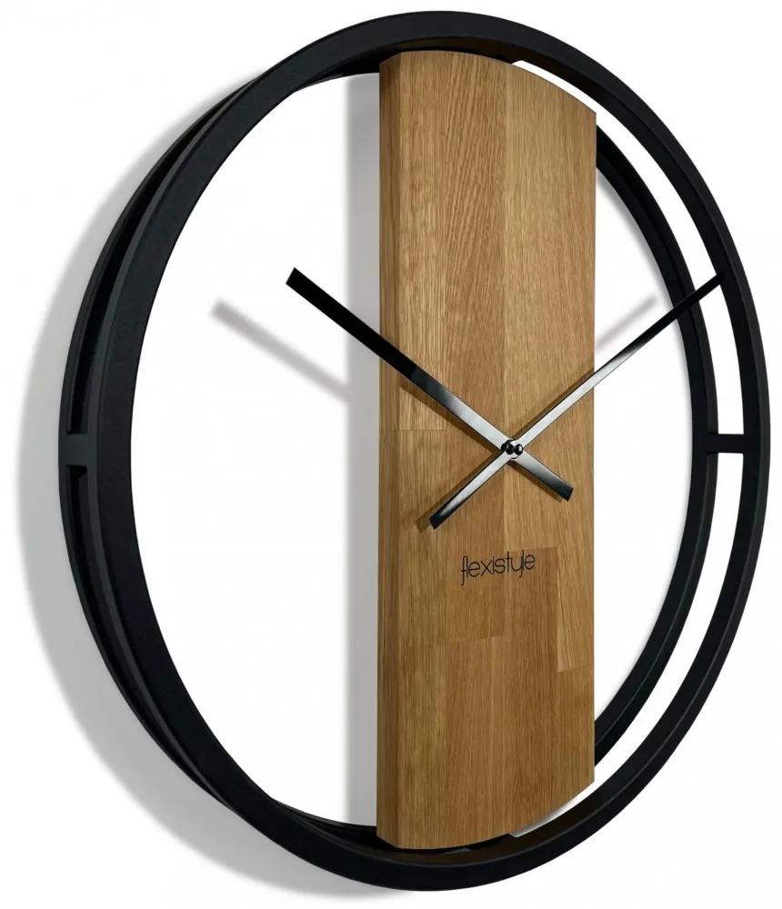 Orologio in combinazione di legno e metallo diametro 50 cm