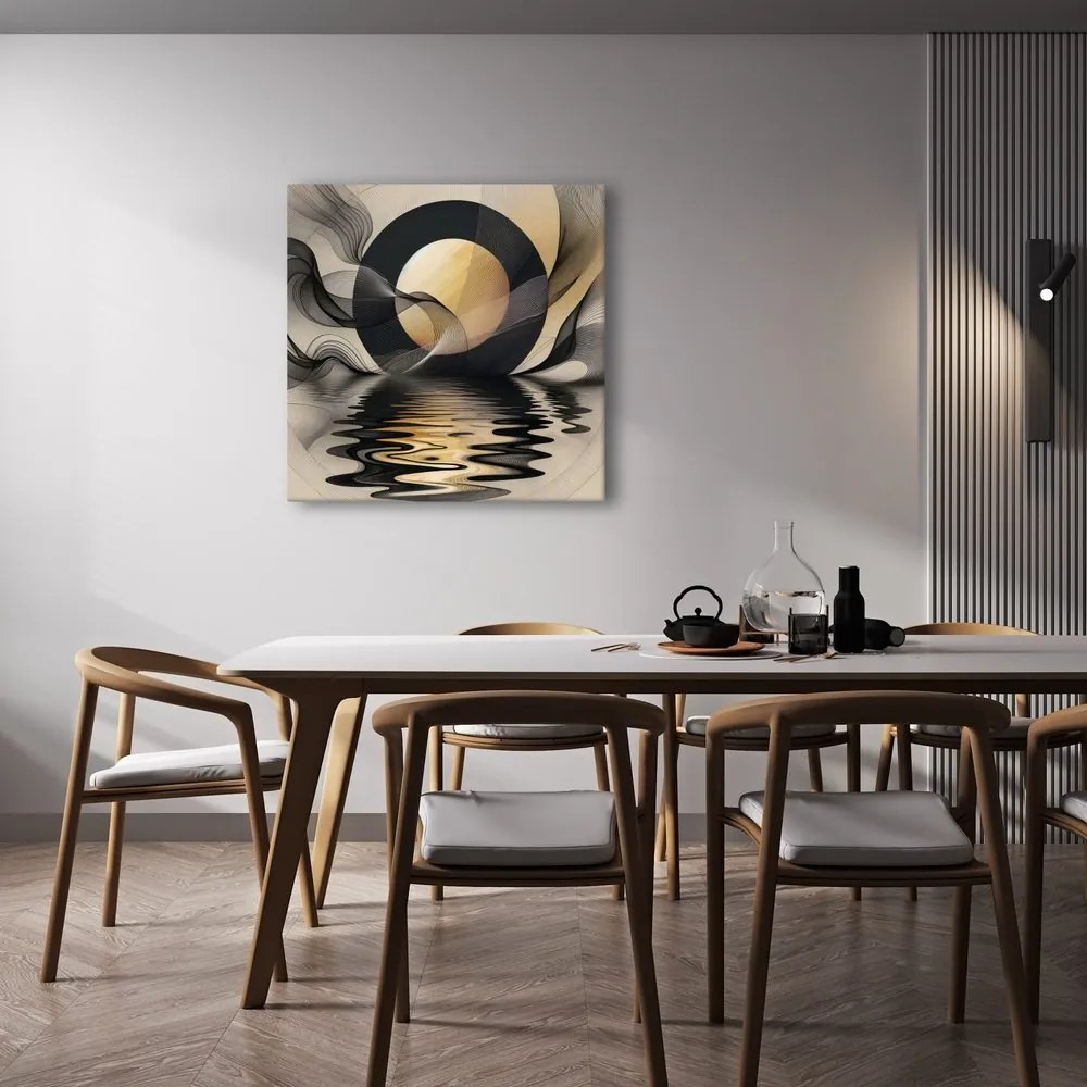 Quadro su tela – Luna dorata sopra la superficie