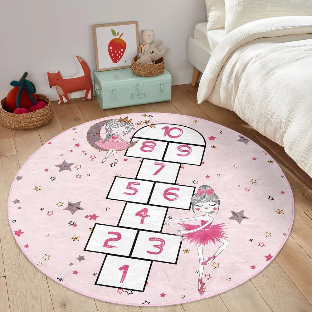 Tappeto rosa per bambini ø 120 cm Comfort - Mila Home