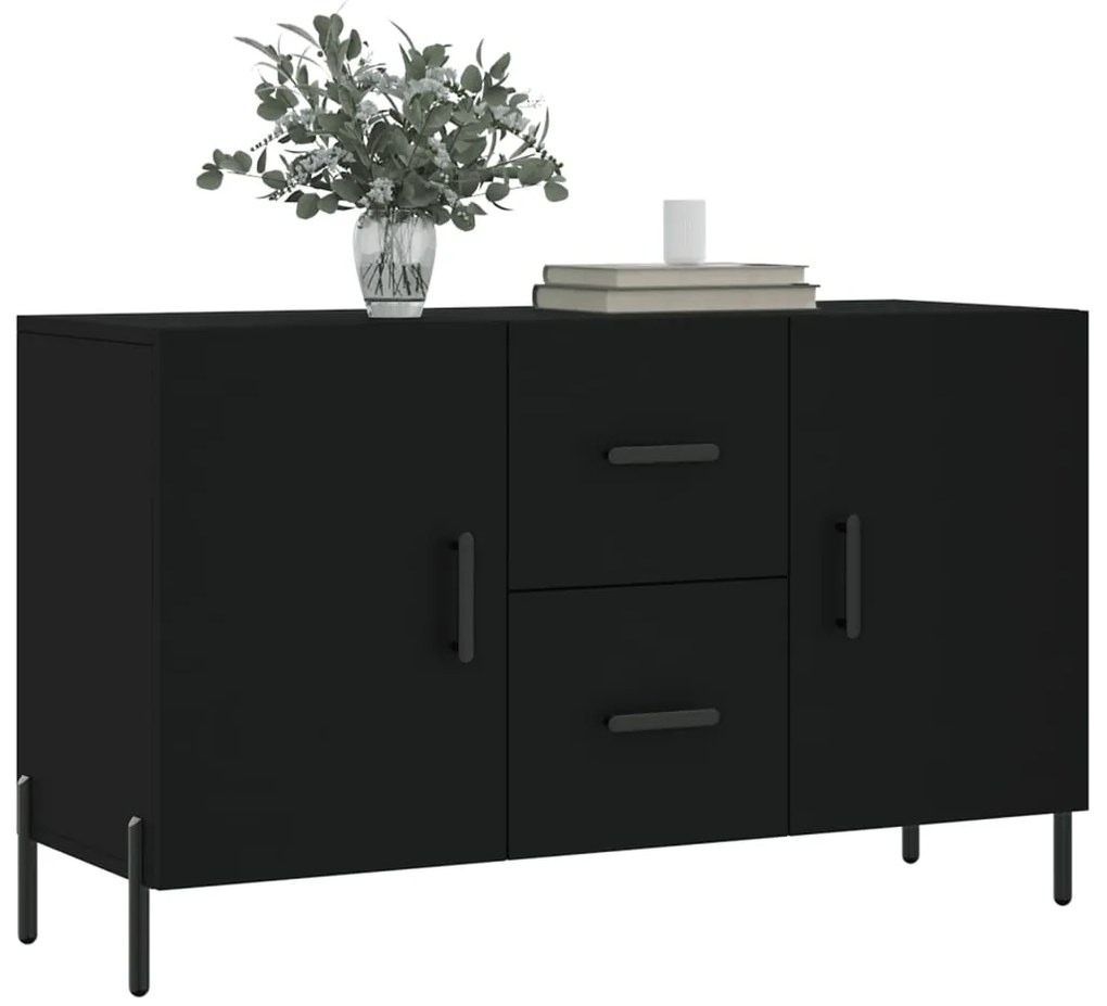 Credenza nera 100x36x60 cm in legno multistrato