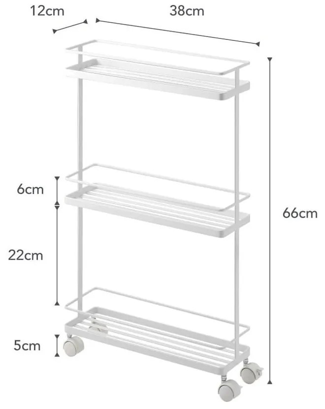 Carrello portaoggetti bianco in metallo 38x66 cm Tower – YAMAZAKI