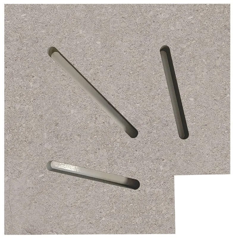 Piastrella da pavimento esterno 14.5 x 18.5 cm Sp. 20 mm rettificato Angolo Griglia Gres grigia 14,5x18,5x2 in gres porcellanato smaltato opaco cenere traffico intenso (pei 4/5) R11