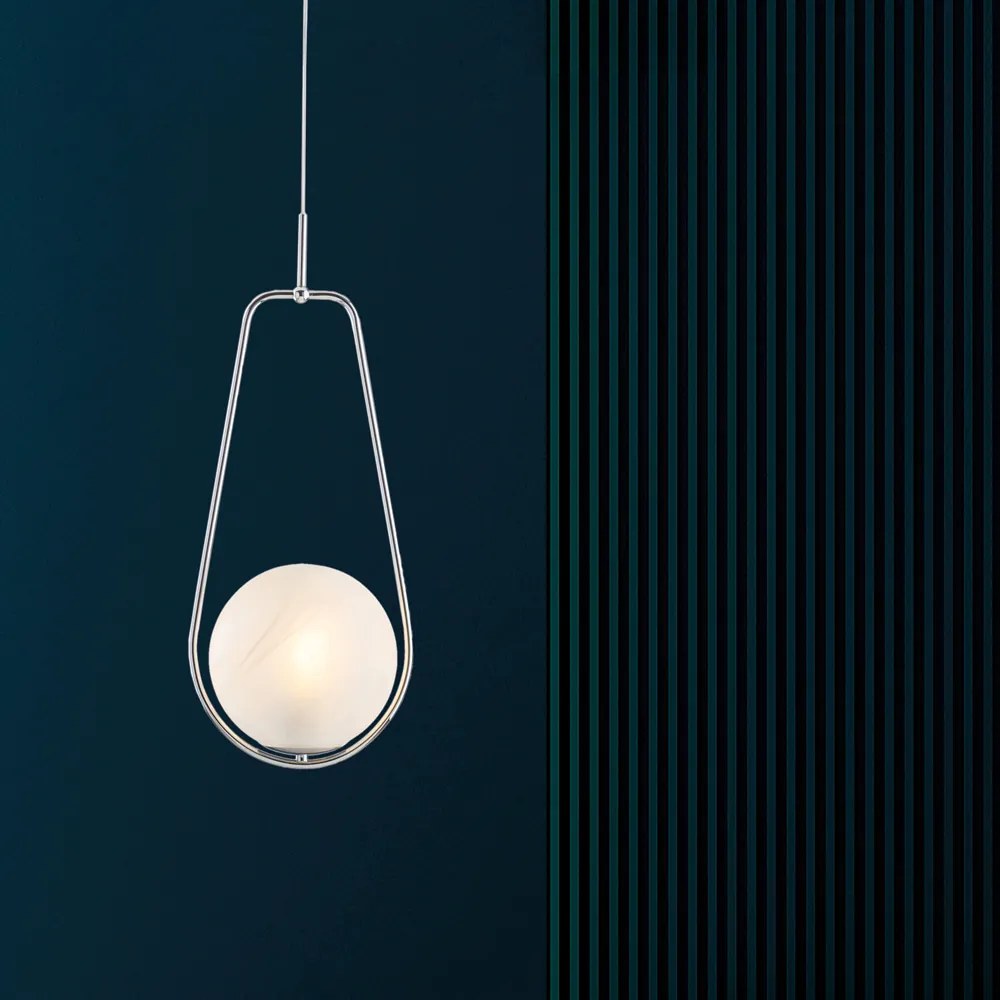 Lampadario Contemporaneo Afrodite Cromo 1 Luce E27