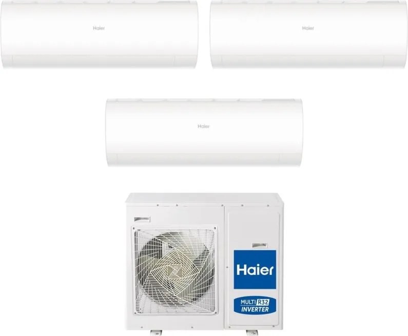 Climatizzatore Condizionatore Haier Trial Split Inverter serie pearl 12+12+12 con 4U75S2SR5FA R-32 Wi-Fi Integrato 12000+12000+12000