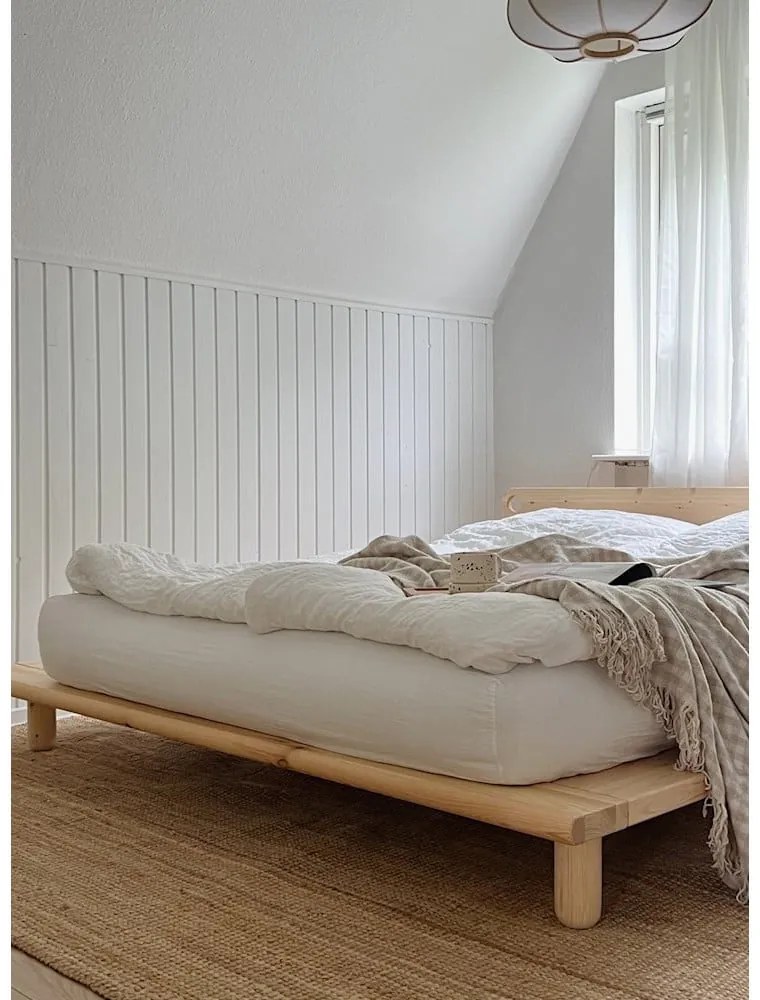 Letto matrimoniale in legno di pino con griglia 140x200 cm Peek - Karup Design