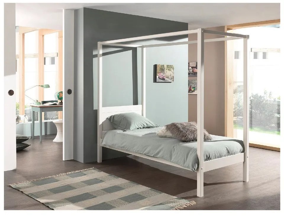 Letto bianco per bambini 90x200 cm PINO CANOPY - Vipack