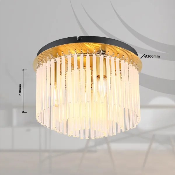 Globo 15698DM - Plafoniera GORLEY 5xE27/60W/230V diametro 32 cm oro