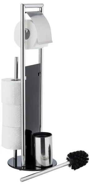 WENKO 24075800 - Set WC RAVINA 20x707 cm acciaio inossidabile/argento/nero