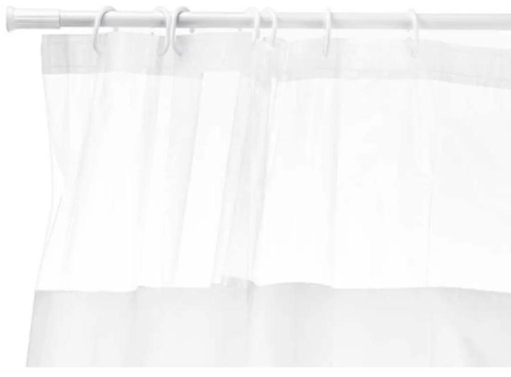 Tenda da Doccia 180 x 180 cm Trasparente Bianco Plastica PEVA (12 Unità)