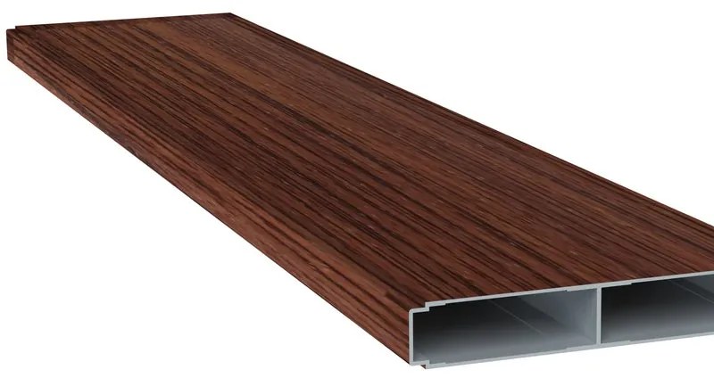 Doga per pannelli ALBA Maia noce in alluminio H 12.5 x L 148 cm x Sp 20 mm, 4 pezzi